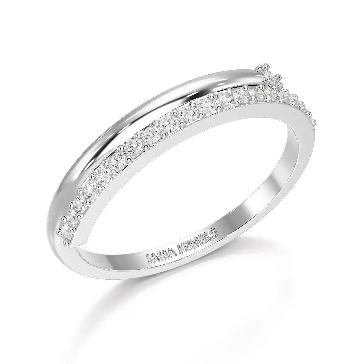 0.20 CT Round Cut Lab Diamond Split Ring Jama Jewels