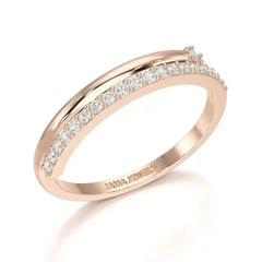 0.20 CT Round Cut Lab Diamond Split Ring Jama Jewels