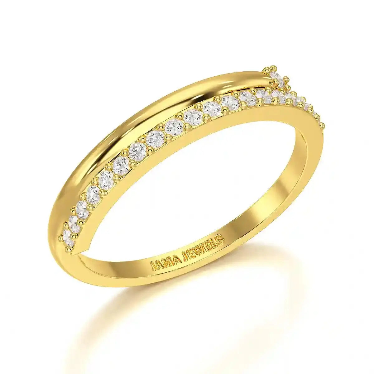 0.20 CT Round Cut Lab Diamond Split Ring Jama Jewels