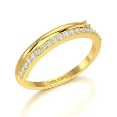0.20 CT Round Cut Lab Diamond Split Ring Jama Jewels