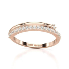 0.20 CT Round Cut Lab Diamond Split Ring Jama Jewels