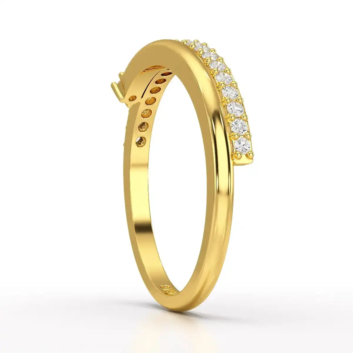 0.20 CT Round Cut Lab Diamond Split Ring Jama Jewels