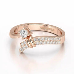 0.20 CT Round Cut Lab Diamond Bypass Ring Jama Jewels