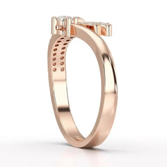 0.20 CT Round Cut Lab Diamond Bypass Ring Jama Jewels