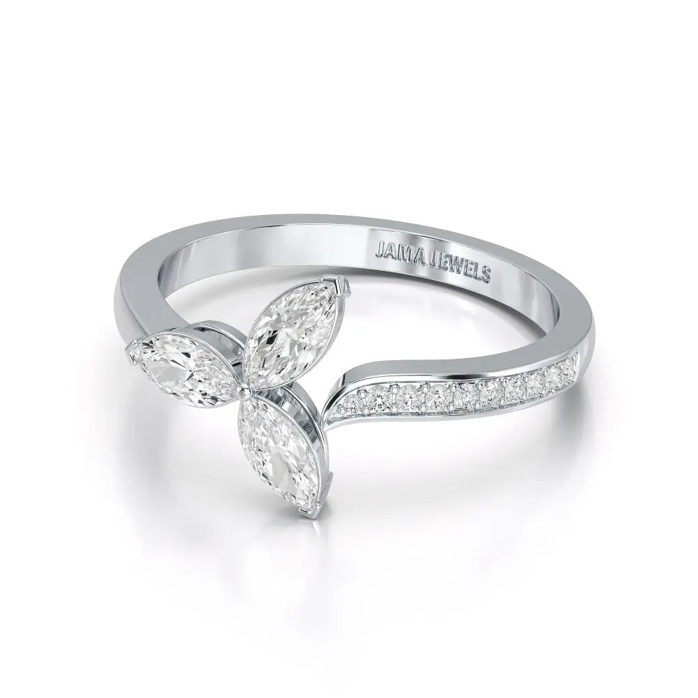 0.50 CT Marquise Cut Diamond Petal Ring Jama Jewels