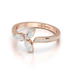 0.50 CT Marquise Cut Diamond Petal Ring Jama Jewels