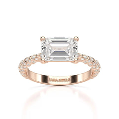 2.40 CT Straight Emerald Cut Lab Diamond Ring Jama Jewels