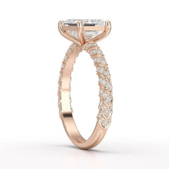 2.40 CT Straight Emerald Cut Lab Diamond Ring Jama Jewels