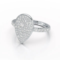 1 CT Pear Shaped Pave Ring with Round Diamonds Jama Jewels