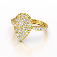 1 CT Pear Shaped Pave Ring with Round Diamonds Jama Jewels