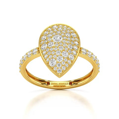 1 CT Pear Shaped Pave Ring with Round Diamonds Jama Jewels