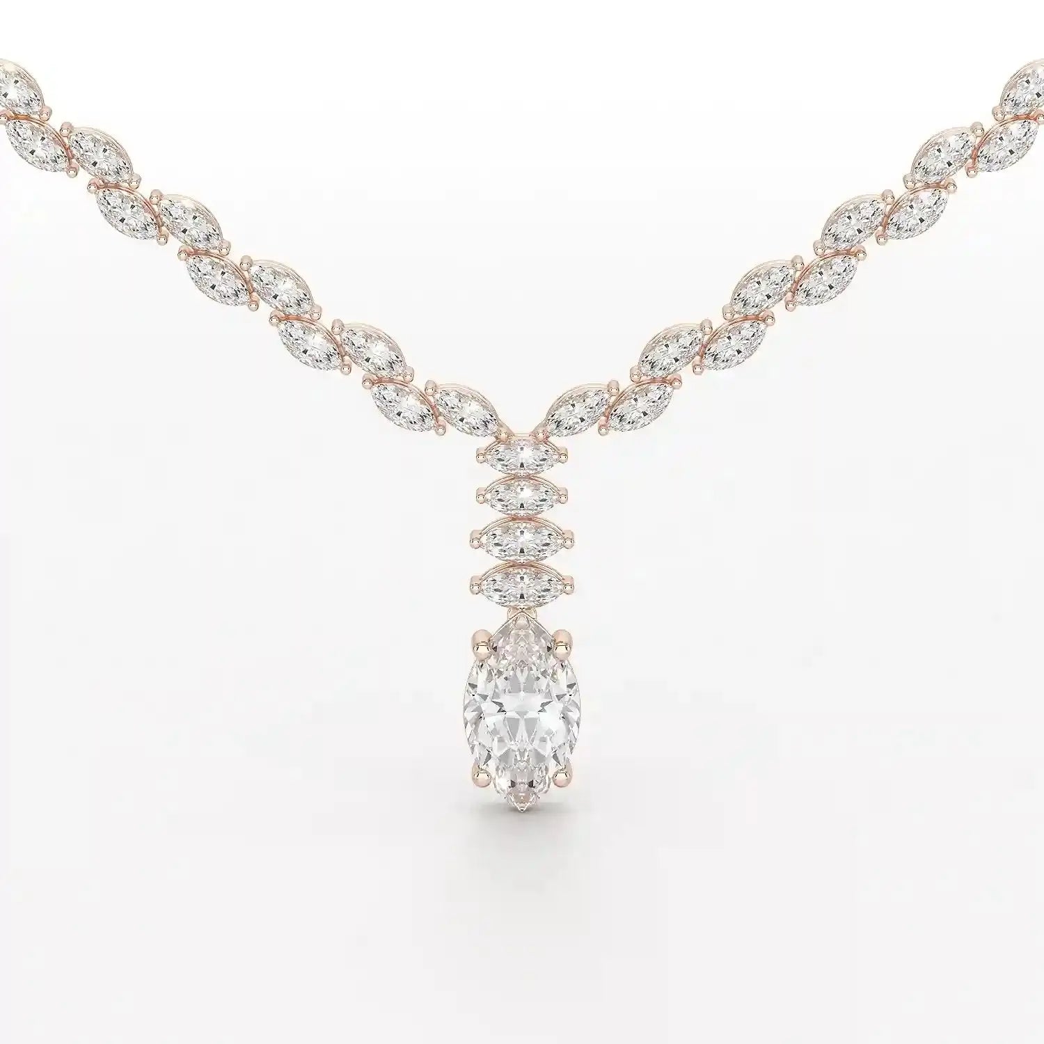19.9 CT Marquise Cut Lab Diamond Necklace Jama Jewels
