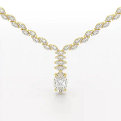 19.9 CT Marquise Cut Lab Diamond Necklace Jama Jewels