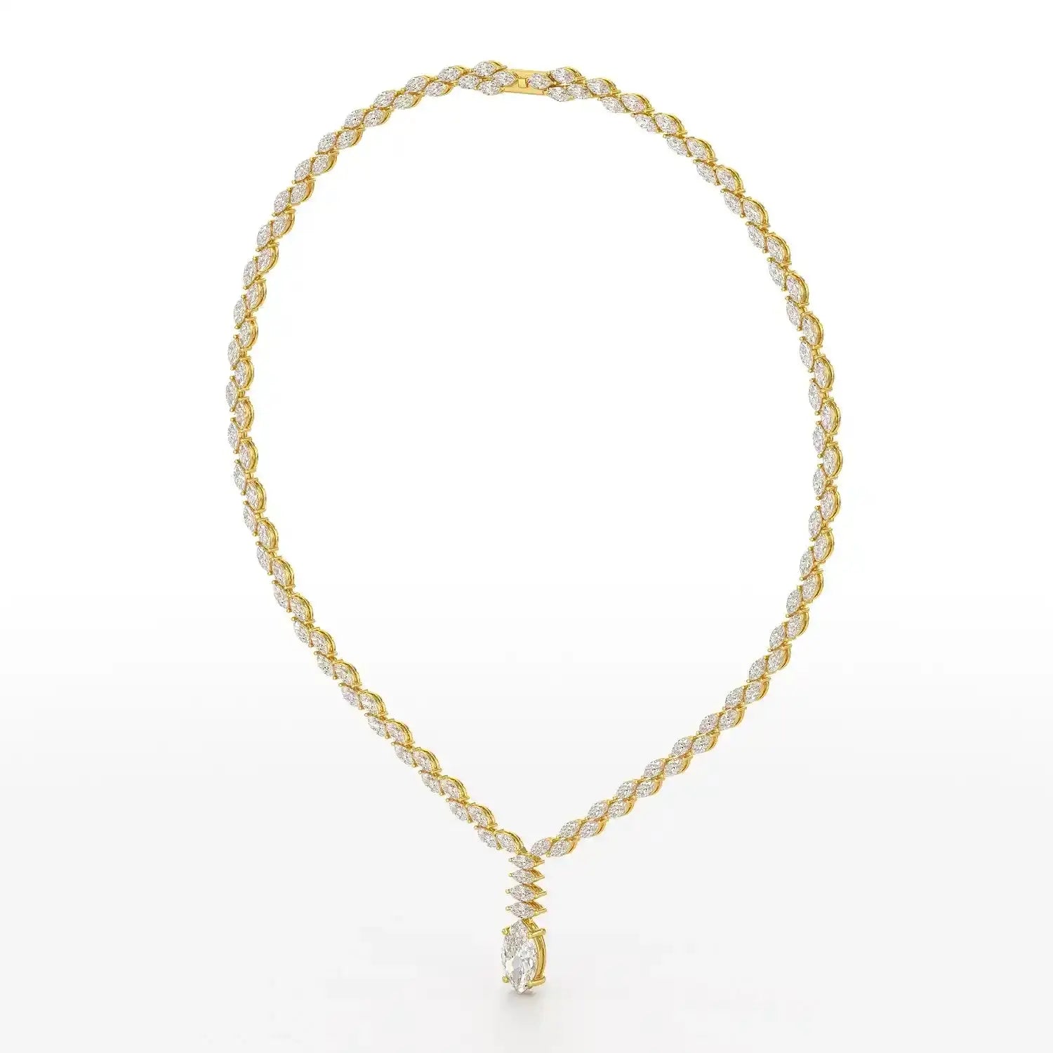 19.9 CT Marquise Cut Lab Diamond Necklace Jama Jewels