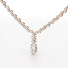 19.9 CT Marquise Cut Lab Diamond Necklace Jama Jewels