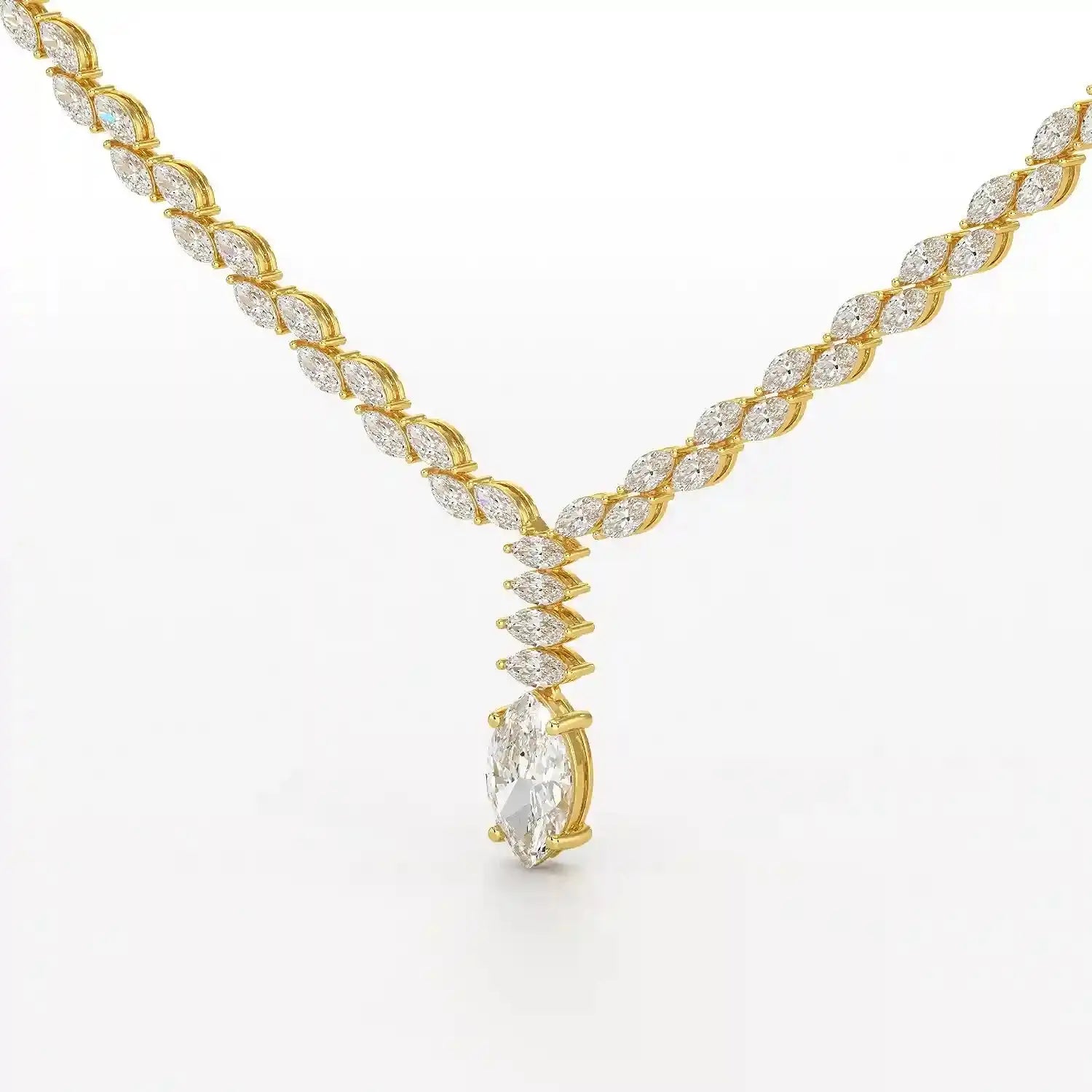 19.9 CT Marquise Cut Lab Diamond Necklace Jama Jewels