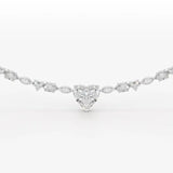 12.54 CT Heart Cut Lab Diamond Tennis Necklace