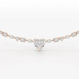 12.54 CT Heart Cut Lab Diamond Tennis Necklace