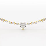 12.54 CT Heart Cut Lab Diamond Tennis Necklace