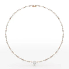 12.54 CT Heart Cut Lab Diamond Tennis Necklace Jama Jewels