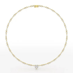 12.54 CT Heart Cut Lab Diamond Tennis Necklace Jama Jewels