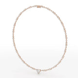 12.54 CT Heart Cut Lab Diamond Tennis Necklace