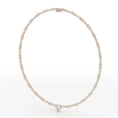 12.54 CT Heart Cut Lab Diamond Tennis Necklace Jama Jewels