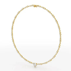 12.54 CT Heart Cut Lab Diamond Tennis Necklace Jama Jewels