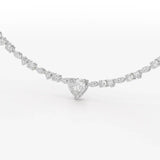 12.54 CT Heart Cut Lab Diamond Tennis Necklace