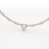 12.54 CT Heart Cut Lab Diamond Tennis Necklace