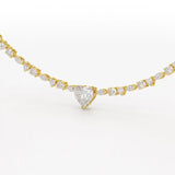 12.54 CT Heart Cut Lab Diamond Tennis Necklace