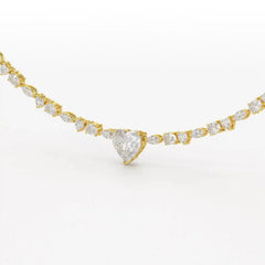 12.54 CT Heart Cut Lab Diamond Tennis Necklace Jama Jewels