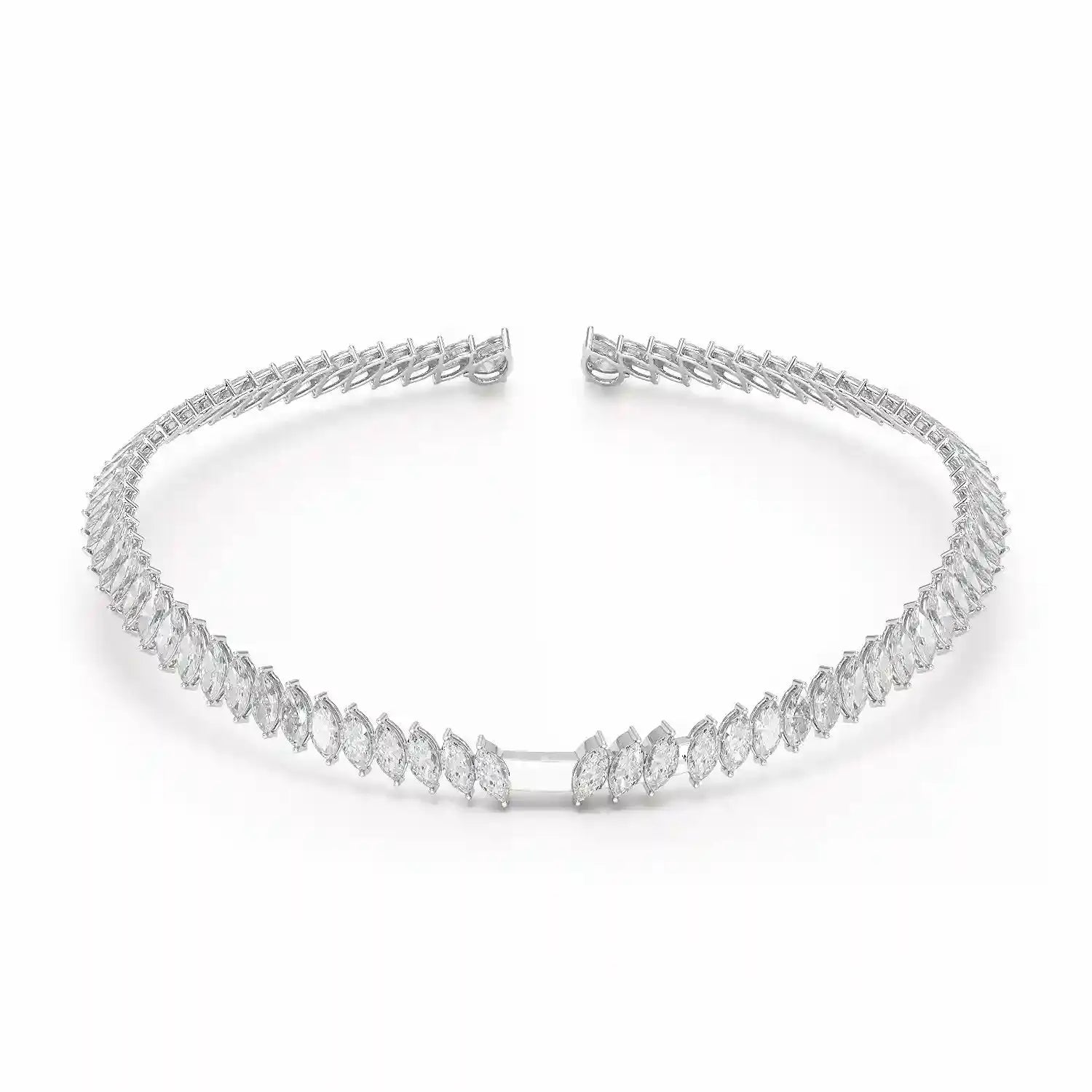37.17 CT Pear and Marquise Cut Lab Diamond Necklace Jama Jewels