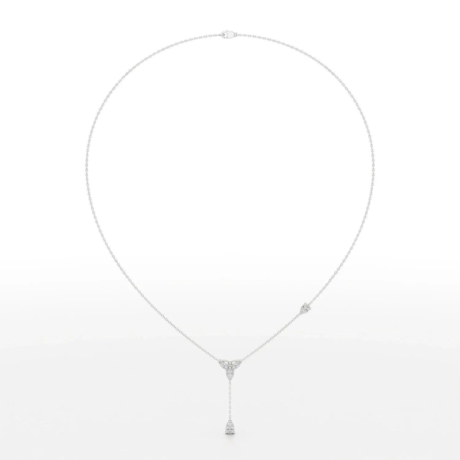 1 CT Drop Necklace with Pear Cut Lab Diamonds Jama Jewels