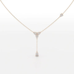 1 CT Drop Necklace with Pear Cut Lab Diamonds Jama Jewels