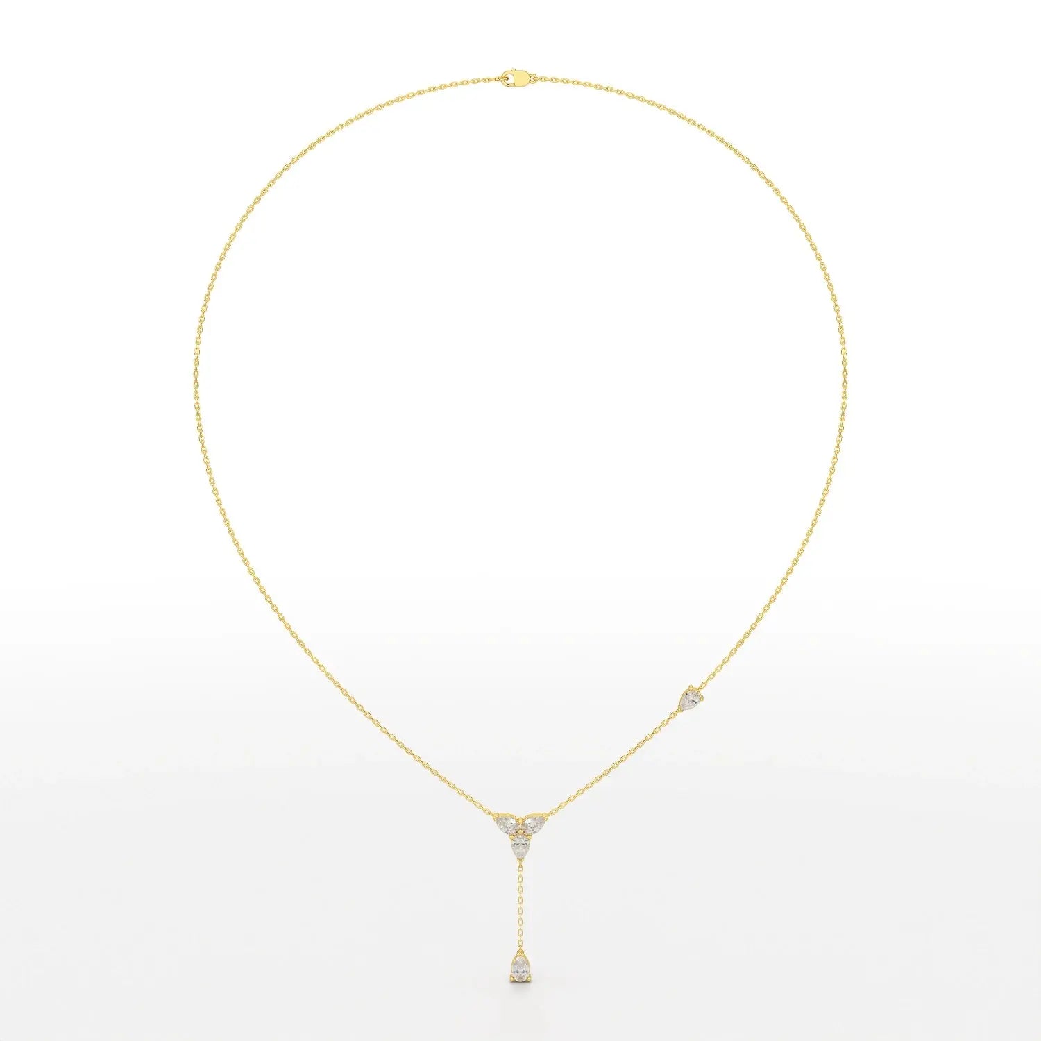 1 CT Drop Necklace with Pear Cut Lab Diamonds Jama Jewels
