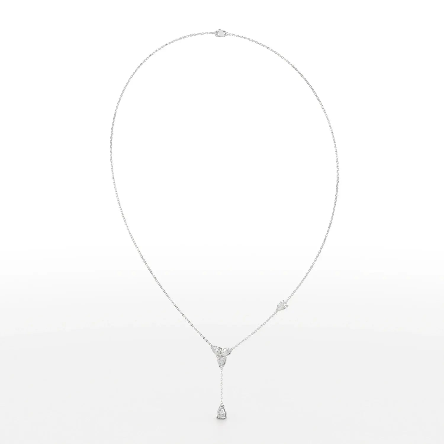 1 CT Drop Necklace with Pear Cut Lab Diamonds Jama Jewels