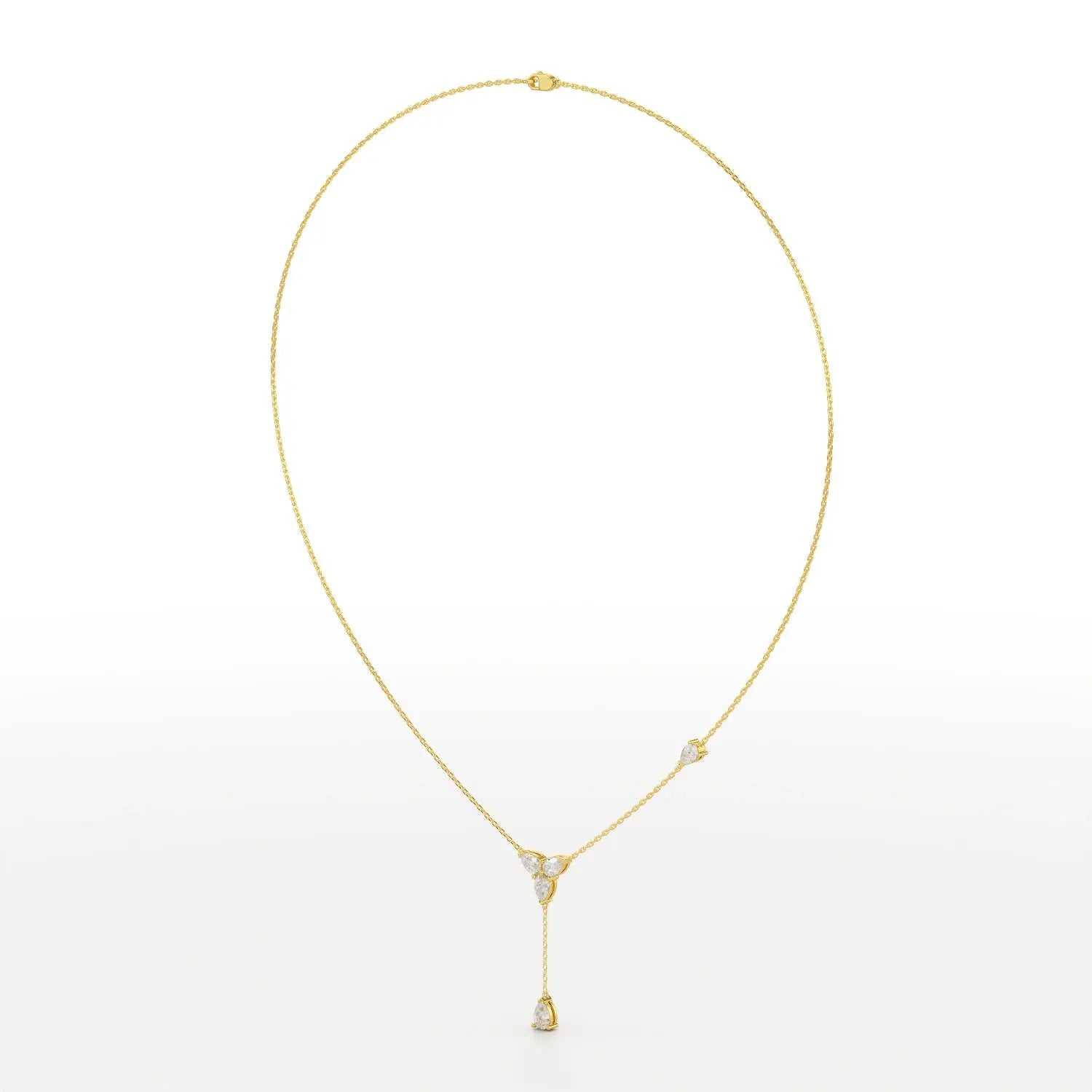 1 CT Drop Necklace with Pear Cut Lab Diamonds Jama Jewels