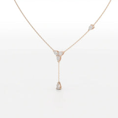 1 CT Drop Necklace with Pear Cut Lab Diamonds Jama Jewels