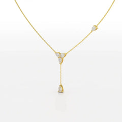 1 CT Drop Necklace with Pear Cut Lab Diamonds Jama Jewels