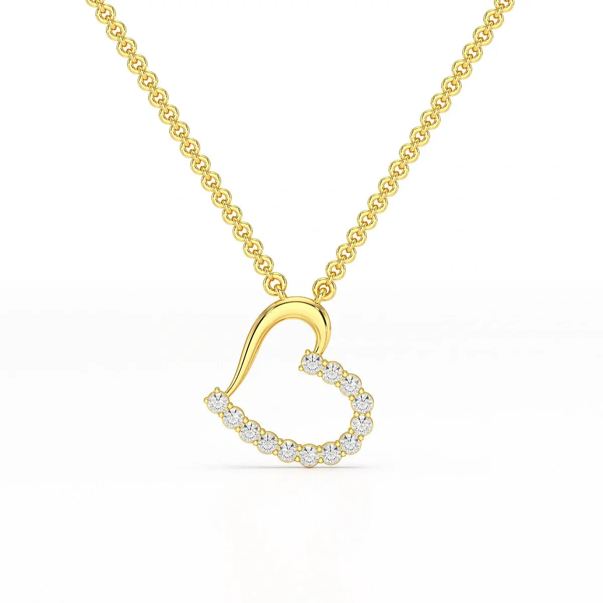 0.46 CT Round Cut Lab Diamond Chain Pendant Jama Jewels