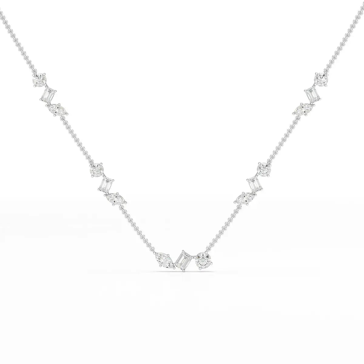 11 CT Lab Diamond Multi Shape Chain Pendant Jama Jewels