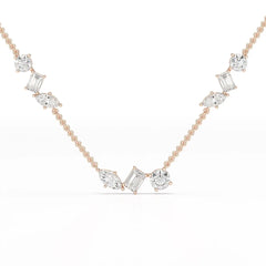 11 CT Lab Diamond Multi Shape Chain Pendant Jama Jewels