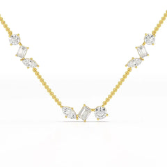 11 CT Lab Diamond Multi Shape Chain Pendant Jama Jewels