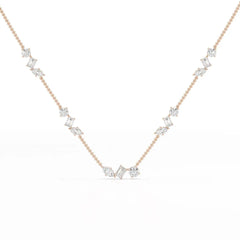 11 CT Lab Diamond Multi Shape Chain Pendant Jama Jewels