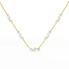 11 CT Lab Diamond Multi Shape Chain Pendant Jama Jewels