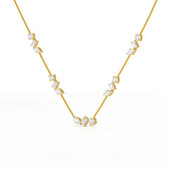 11 CT Lab Diamond Multi Shape Chain Pendant Jama Jewels
