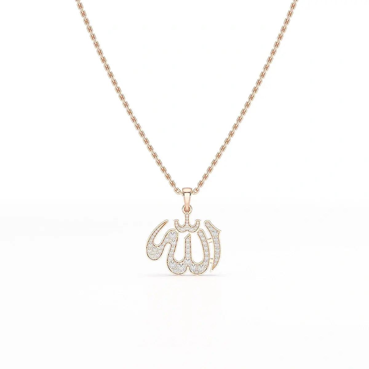 1.1 CT Lab Diamond Allah Named Chain Pendant Jama Jewels