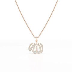 1.1 CT Lab Diamond Allah Named Chain Pendant Jama Jewels