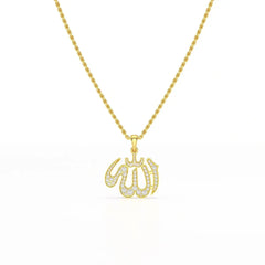 1.1 CT Lab Diamond Allah Named Chain Pendant Jama Jewels